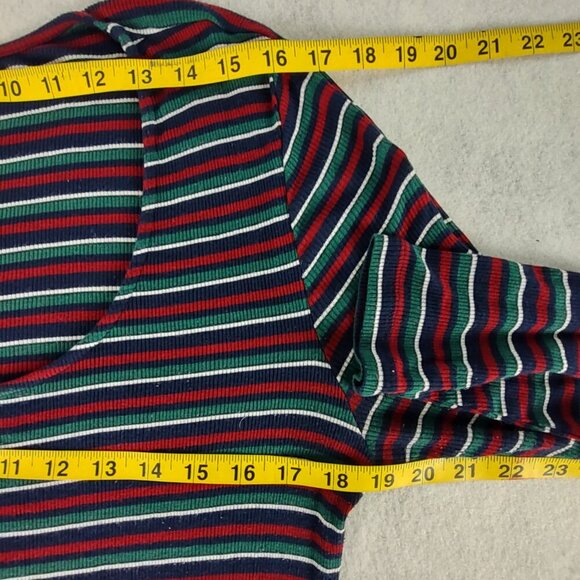 Forever 21 Plus Striped Ribbed Knit Scoop Neck Midi Dress Multicolor 1X - Picture 9 of 12